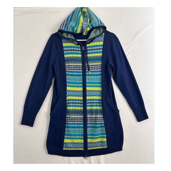 Title Nine Zip Hoodie Sweater Dress M Merino Wool Blend